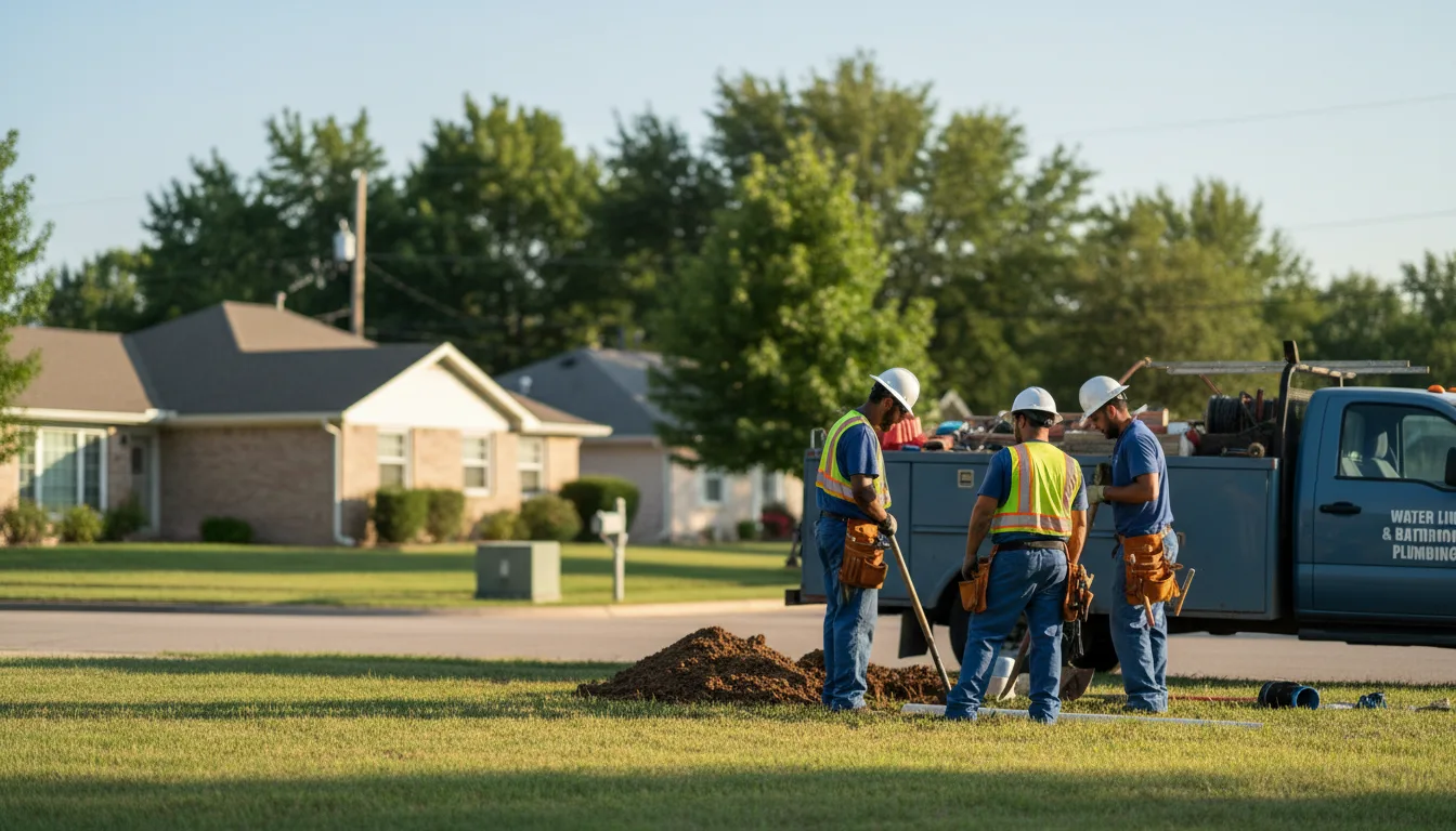 Residential water line and bathroom plumbing service in Bonham, TX